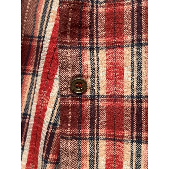Angie Flannel Shirt Women Medium Red Plaid Long Sleeve Casual Collar Button Up - Picture 10 of 10